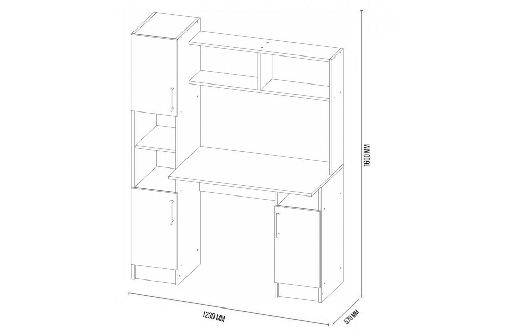 Компьютерный стол Эндо дуб вотан / белый
