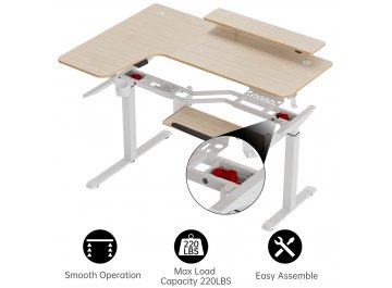 Компьютерный стол Eureka ERK-EHD-L60L-MW
