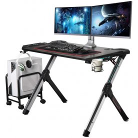 Компьютерный стол Eureka R1 S черный / с RGB подсветкой