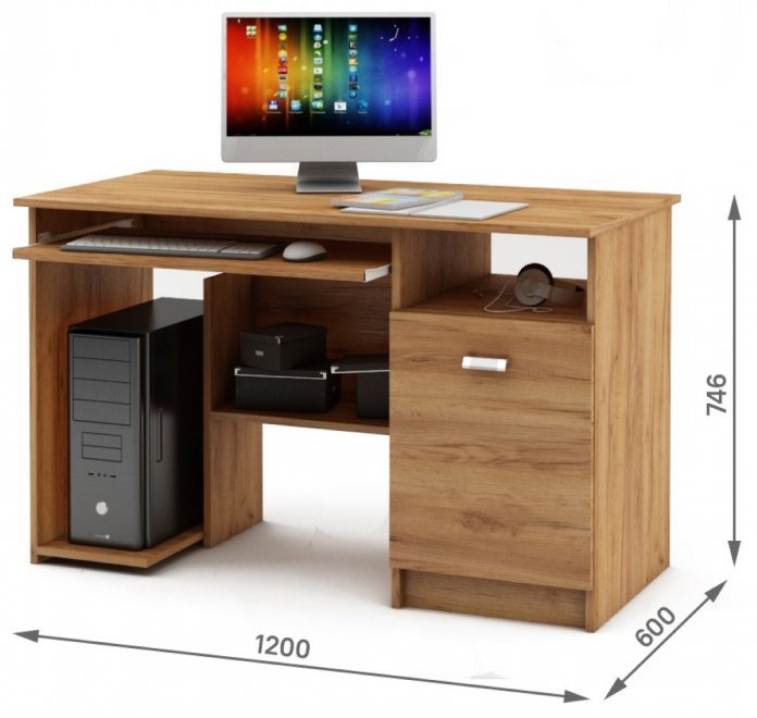 Компьютерный стол Имидж-10 дуб золотистый