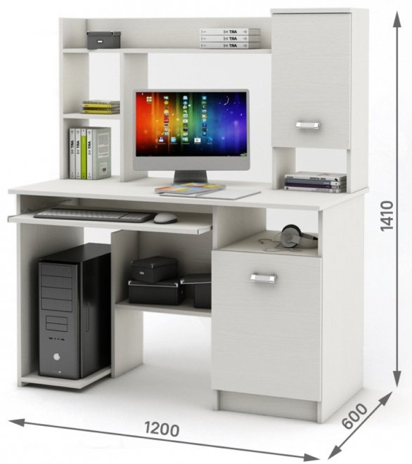 Компьютерный стол Имидж-12 белый