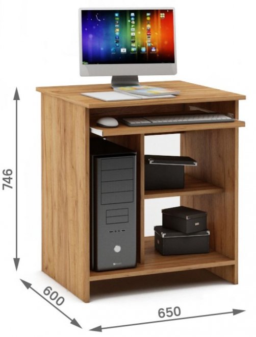 Компьютерный стол Имидж-1 дуб золотистый