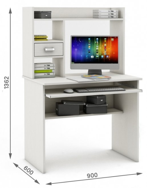 Компьютерный стол Имидж-29 белый