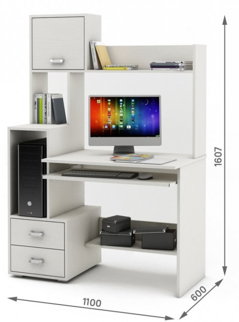 Компьютерный стол Имидж-40 белый