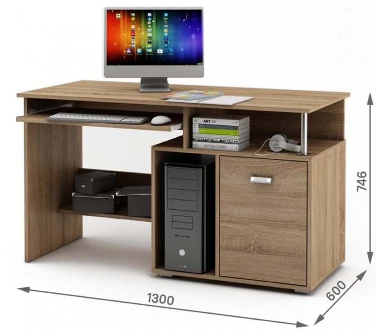 Компьютерный стол Имидж-56 дуб сонома