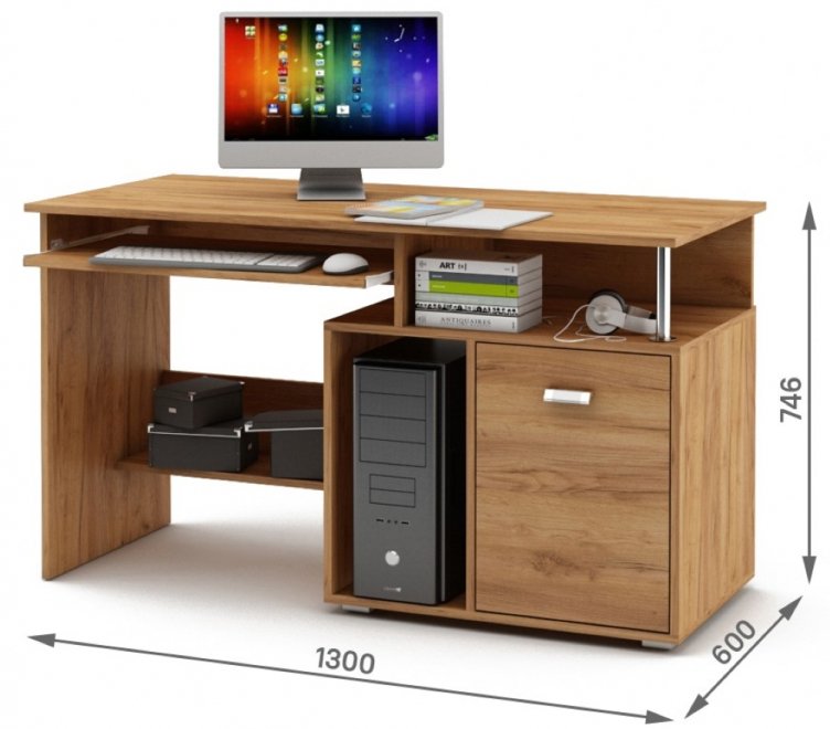 Компьютерный стол Имидж-56 дуб золотистый