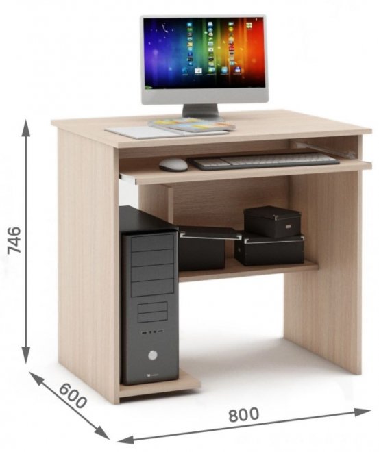 Компьютерный стол Имидж-5 дуб молочный