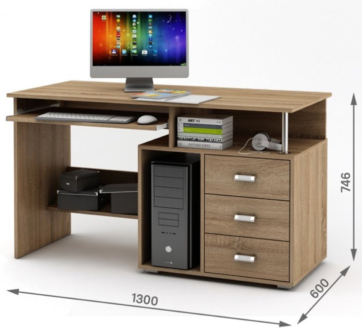 Компьютерный стол Имидж-60 дуб сонома