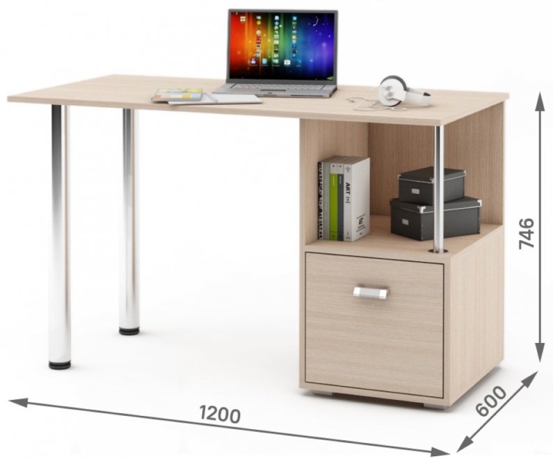 Компьютерный стол Имидж-64 дуб молочный