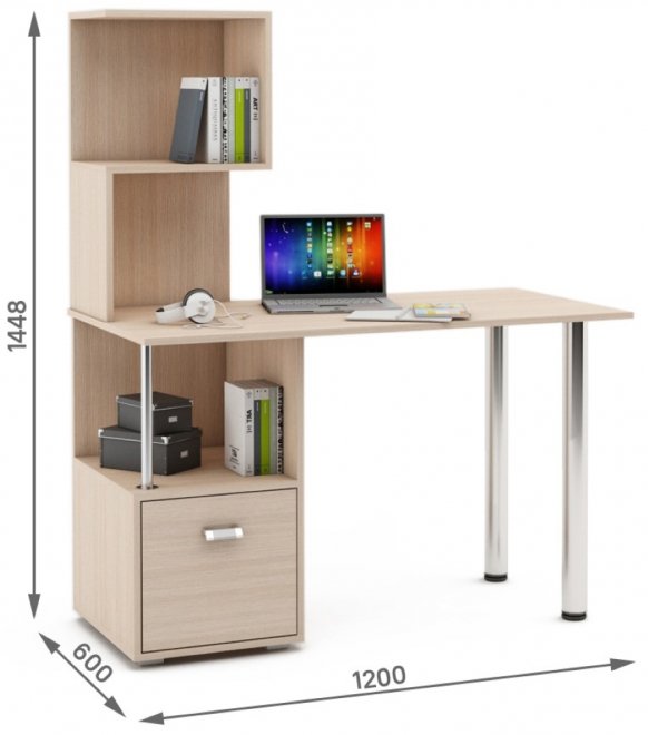 Компьютерный стол Имидж-65 дуб молочный