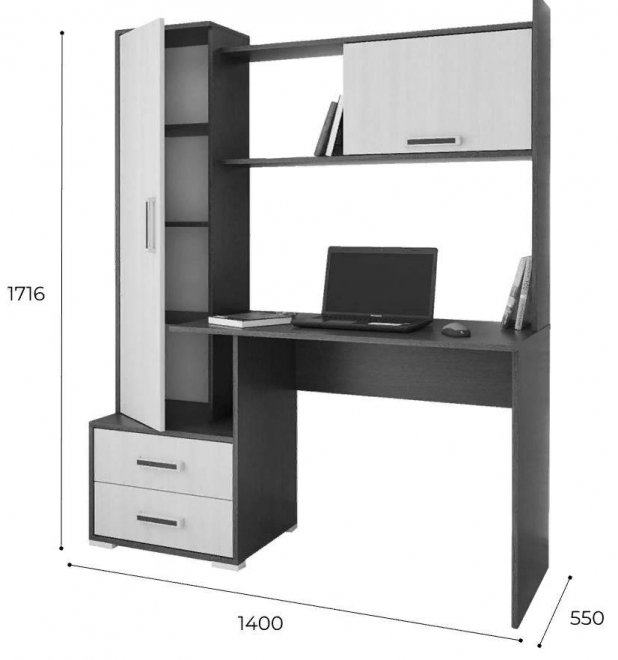 Компьютерный стол Квартет-9 венге/дуб молочный