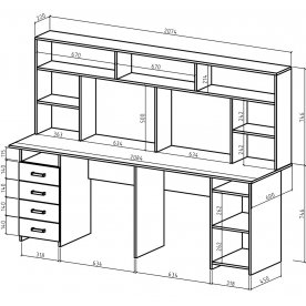 Компьютерный стол Найт-14 с надстройкой