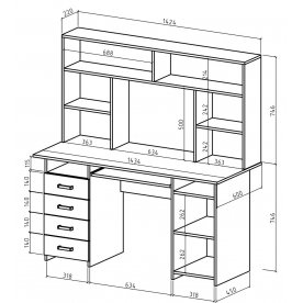 Компьютерный стол Найт-8К с надстройкой