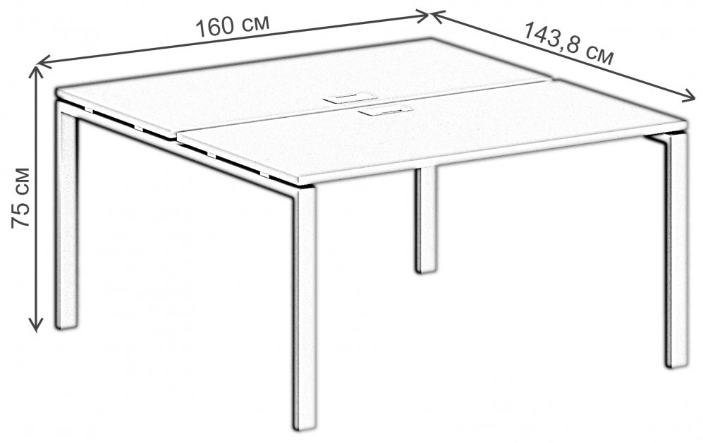 Компьютерный стол SG.246 1600х1438х750 60х30 дуб светлый / белый