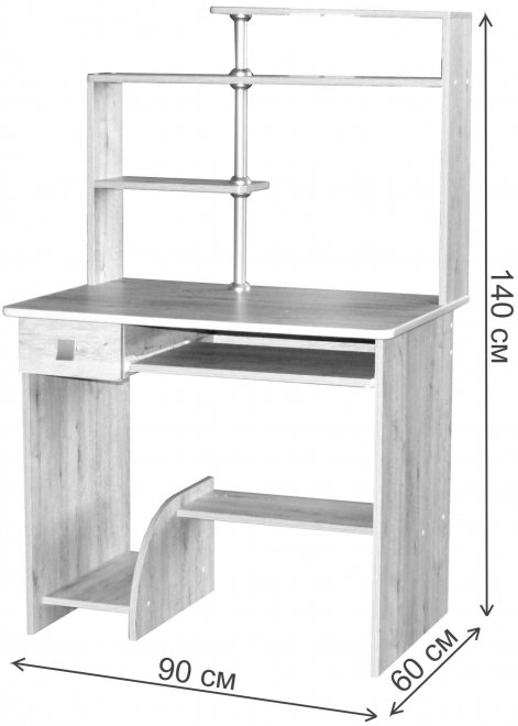 Компьютерный стол СК-08 дуб сонома