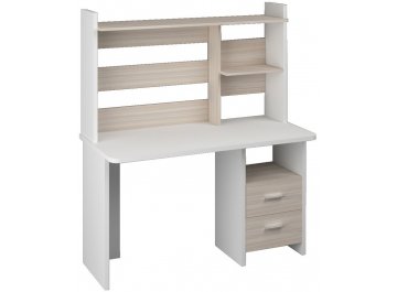 Компьютерный стол СКЛ-Прям130Р+НКЛ-130 белый / карамель