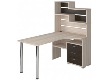 Компьютерный стол Жаспера-132-160 правый с надстройкой