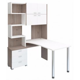 Компьютерный стол СР-500М-140 левый нельсон / белый жемчуг со столешницей белый жемчуг