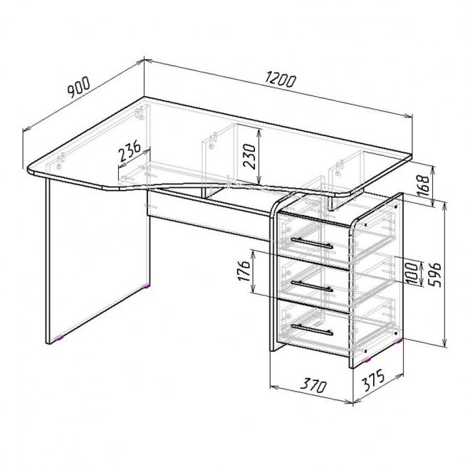 Компьютерный стол Триан-5 угловой левый белый