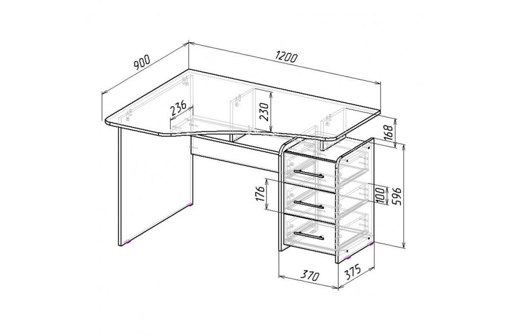 Компьютерный стол Триан-5 угловой левый белый