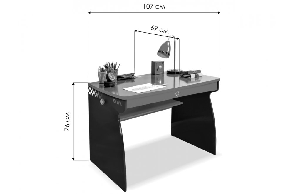 Письменный стол Champion Racer красный / черный