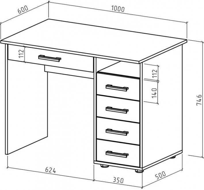 Письменный стол Остин 3Я правый белый