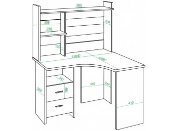 Письменный стол Гарина СКЛ-Угл120+НКЛ-120 БЕК правый