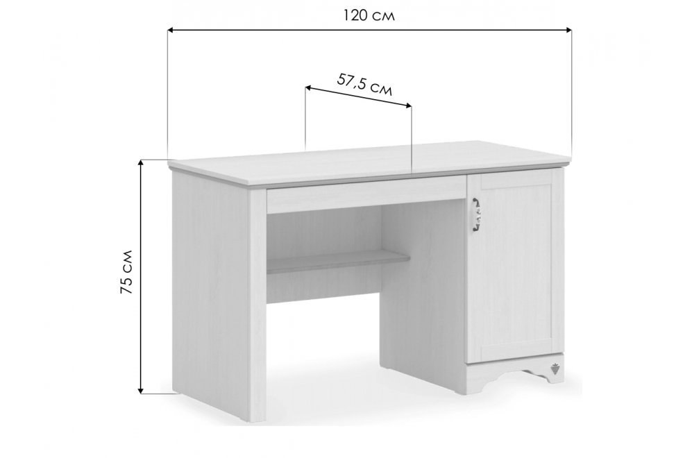 Письменный стол Flora беленный дуб