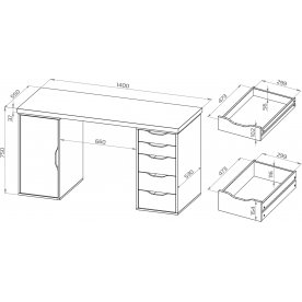 Письменный стол Ингар 2/5/ДВ