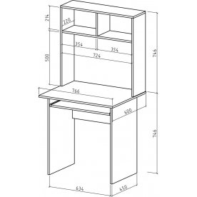 Письменный стол Лайт-1К с надстройкой
