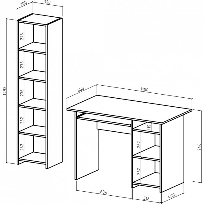 Письменный стол Лайт-3К 145 белый