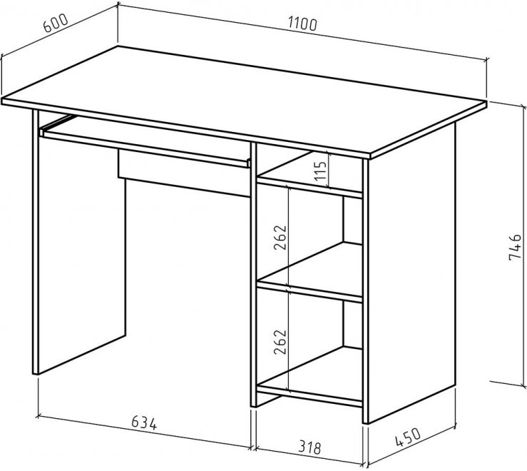 Письменный стол Лайт-3К белый