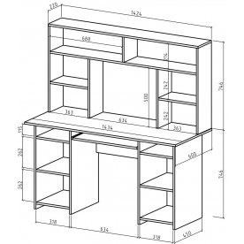 Письменный стол Лайт-6К с надстройкой