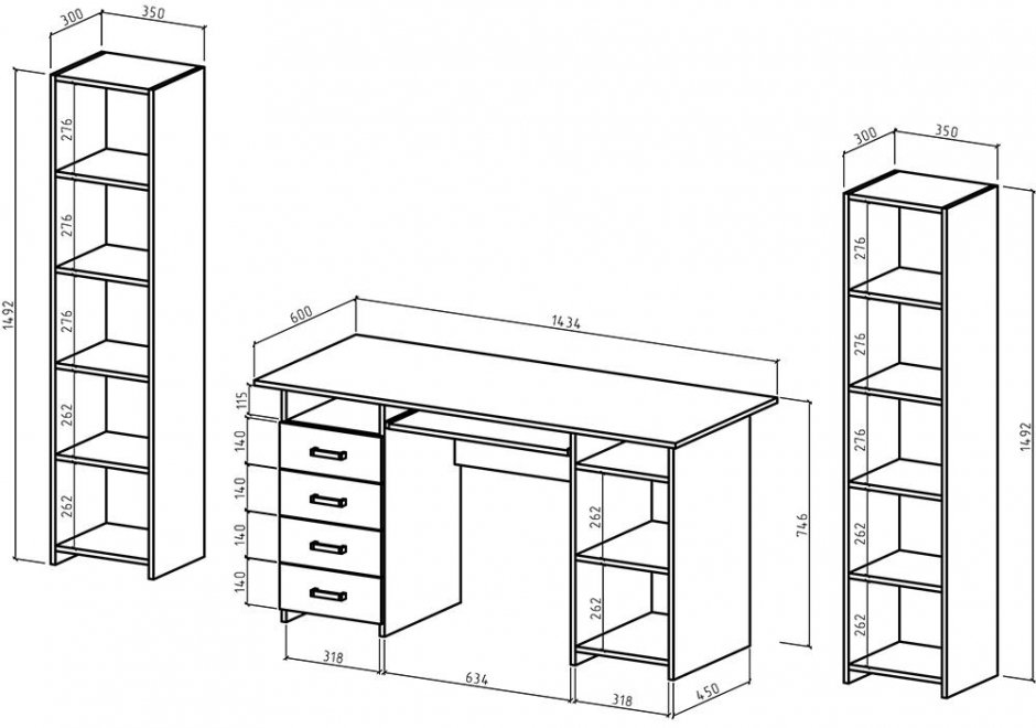 Письменный стол Лайт-8К 213 см белый