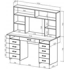 Письменный стол Лайт-9Я с надстройкой
