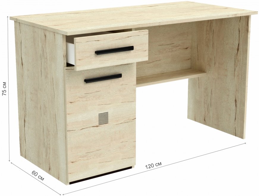 Письменный стол Мале дуб галифакс белый 