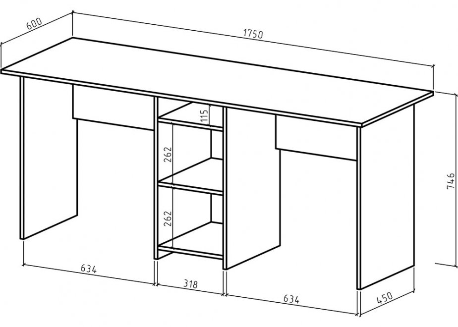 Письменный стол Лайт-10 молочный дуб