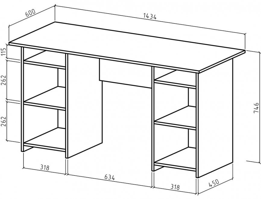 Письменный стол Лайт-6 молочный дуб