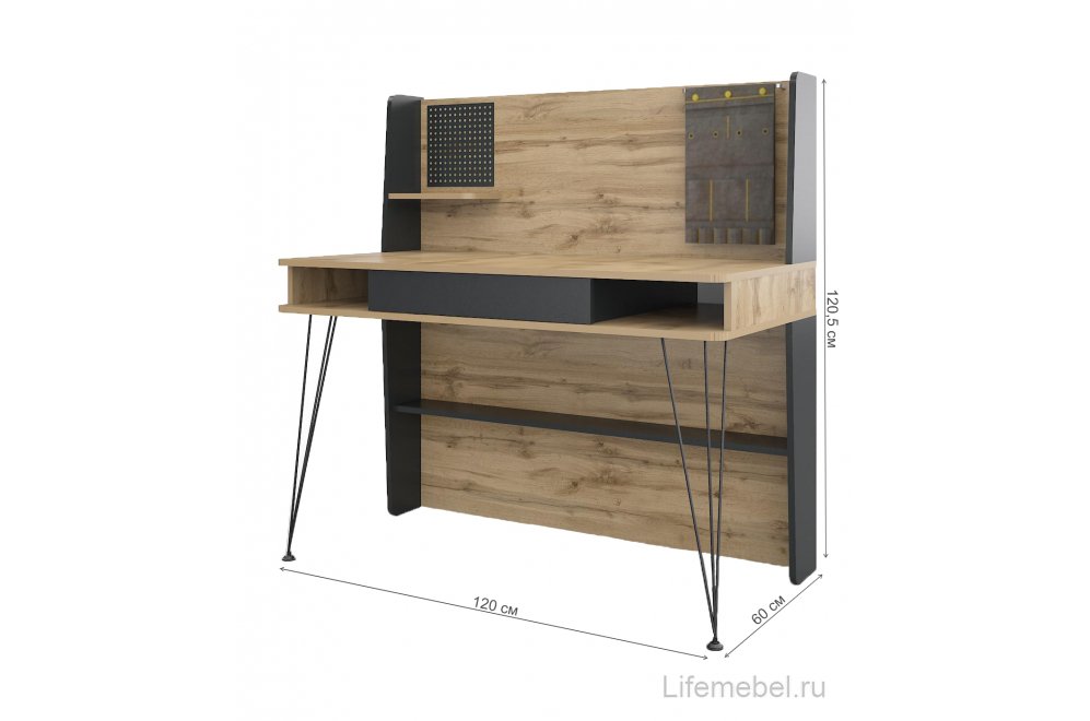 Письменный стол Нобира антрацит / дуб ирландский