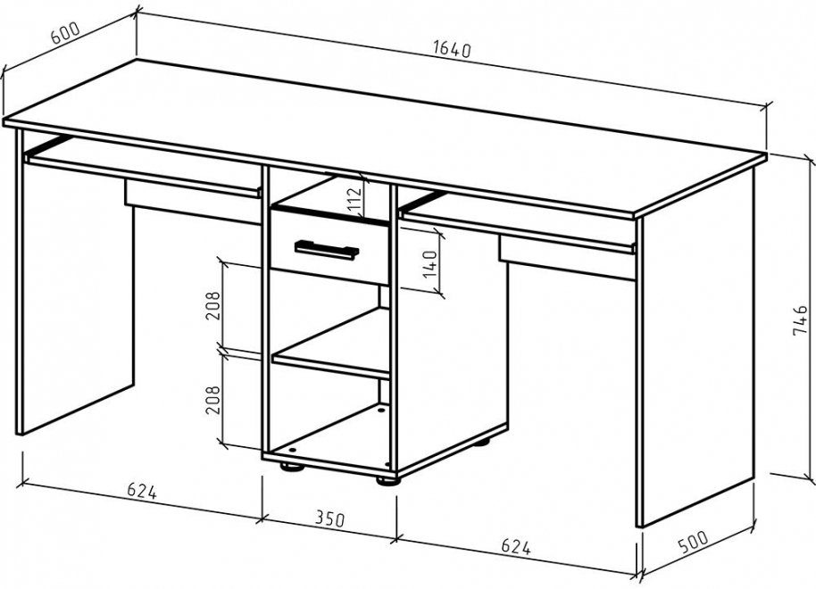 Письменный стол Остин-7 белый