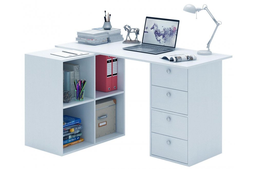 Письменный стол Прайм-78 угловой белый