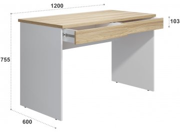 Компьютерный стол Скайлайт СЛ-20К блэквуд ячменный / белый / меренга