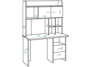 Письменный стол СКЛ-Прям120Р+НКЛХ-120