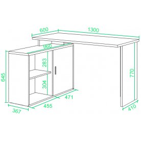 Письменный стол СКЛ-ПРЯМ130+ТБЛ-2