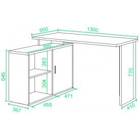 Письменный стол СКЛ-ПРЯМ130+ТБЛ-2