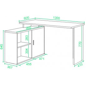 Письменный стол СКЛ-ПРЯМ130+ТБЛ-2