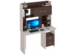 Письменный стол Беланта-Прям130Р+НКЛХ-130 КВ карамель / дуб венге