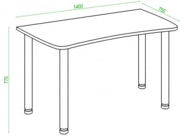 Письменный стол СКЛ-Софт140МО
