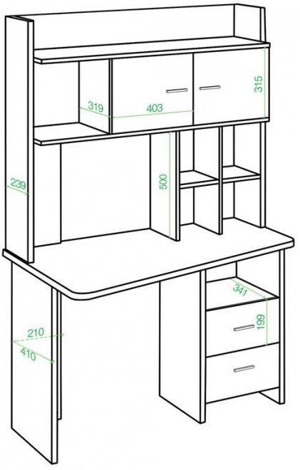 Письменный стол Беланта-Трап120+НКЛХ-120 БЕ левый белый