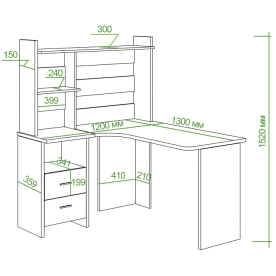 Письменный стол Беланта-Угл130+НКЛ-120